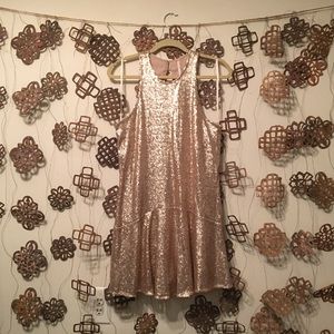 Free People Sequin Drop Waist Dress Size S